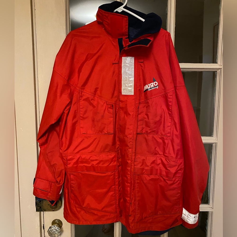 Musto Performance Sailing Jacket & Bib Overalls - XL - Red/Navy/Neon Green
